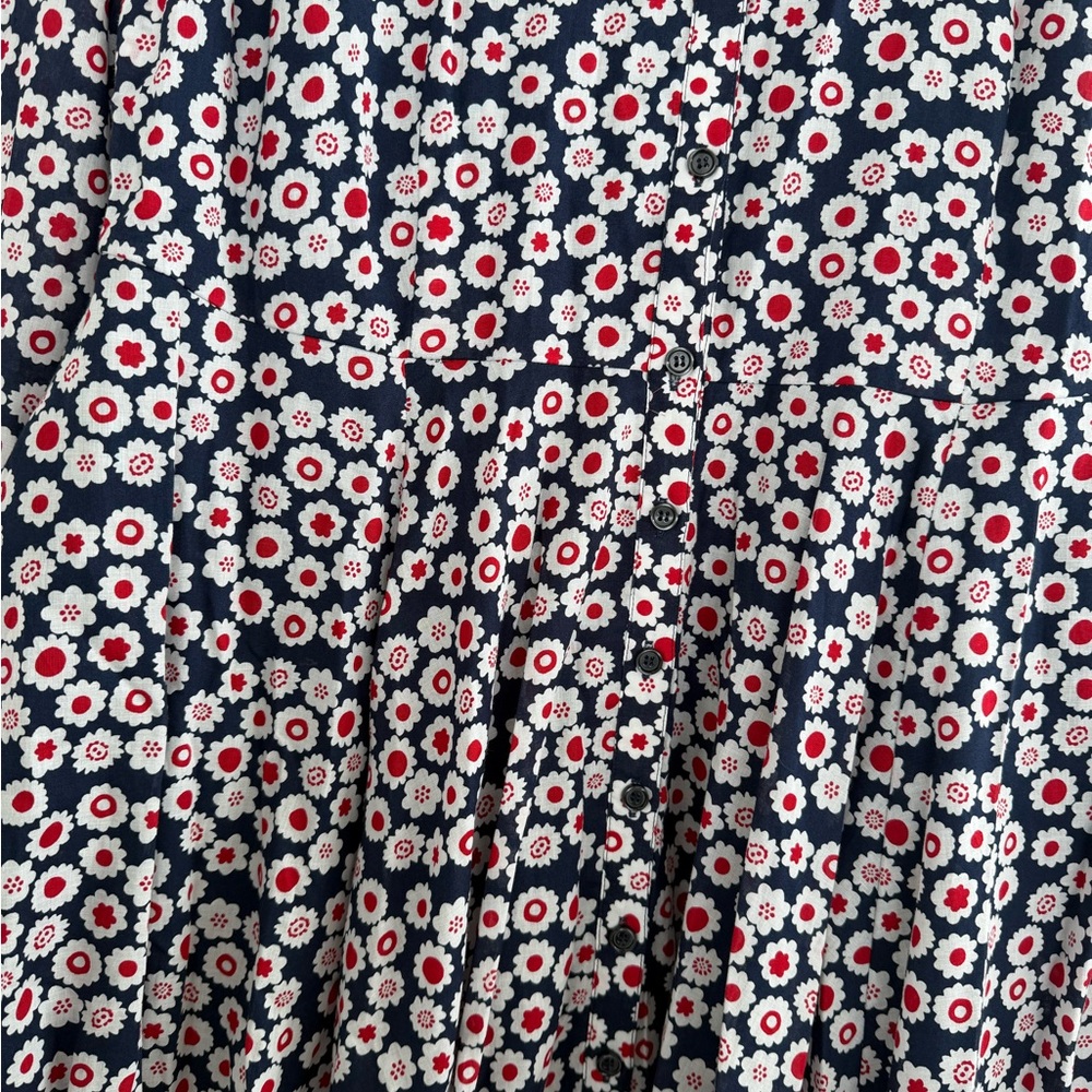 BODEN Kitty Midi Shirt Dress in Blue/Red - Size US 14R - NWT NEW - Picture 8 of 10